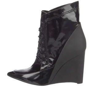 NEW. UNWORN. Derek Lam MAXINE. Black patent leather lace up boots. 8.5